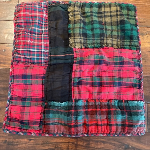 Pottery Barn Set of 3 Sullivan Plaid Patchwork Quilted Euro Sham 26” Square. - Picture 2 of 11